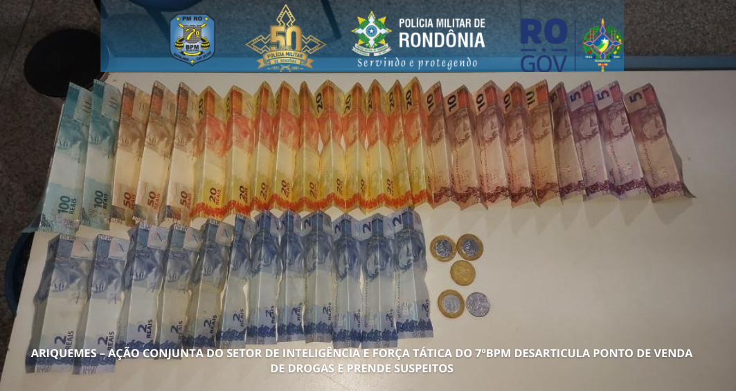 ARIQUEMES – AÇÃO CONJUNTA DO SETOR DE INTELIGÊNCIA E FORÇA TÁTICA DO 7ºBPM DESARTICULA PONTO DE VENDA DE DROGAS E PRENDE SUSPEITOS
