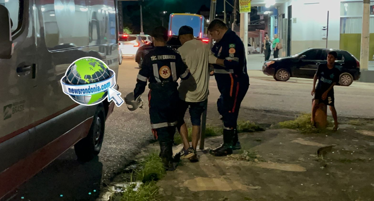 Idoso escapa de atropelamento por ônibus no centro