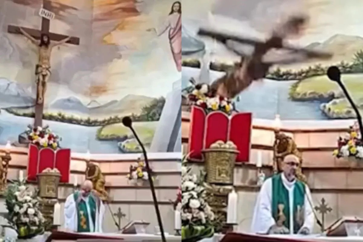 Padre falece após cruz cair durante missa online no Equador
